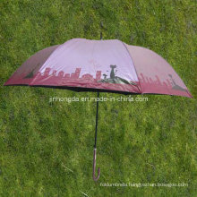 Peach Luxury Sun and Rain Straight Umbrella (YSS0074-2-1)